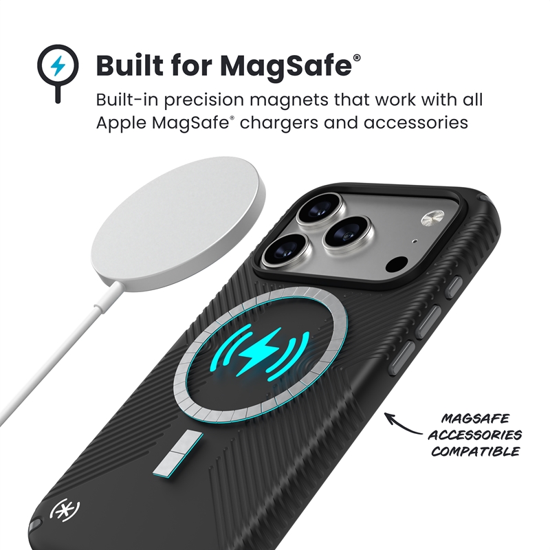 Coque iPhone 17 Pro Presidio2 Grip MagSafe noir Speck