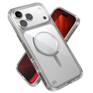Coque iPhone 17 Pro Max transparente et argentée MagSafe Presidio Perfect Clear Speck