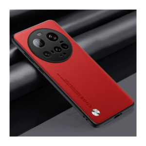 Coque antichoc cuir PU et fibre de carbone pour Xiaomi 15 Ultra rouge - case-minute