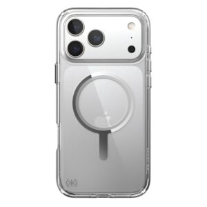Coque iPhone 17 Pro Max transparente et argentée MagSafe Presidio Perfect Clear Speck