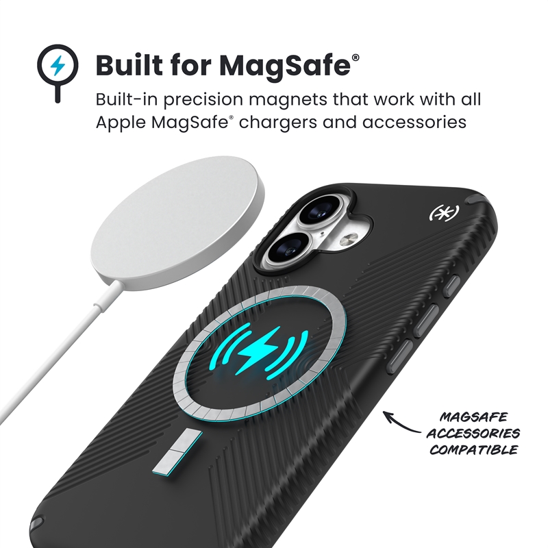 Coque iPhone 17 Presidio2 Grip MagSafe Speck noir