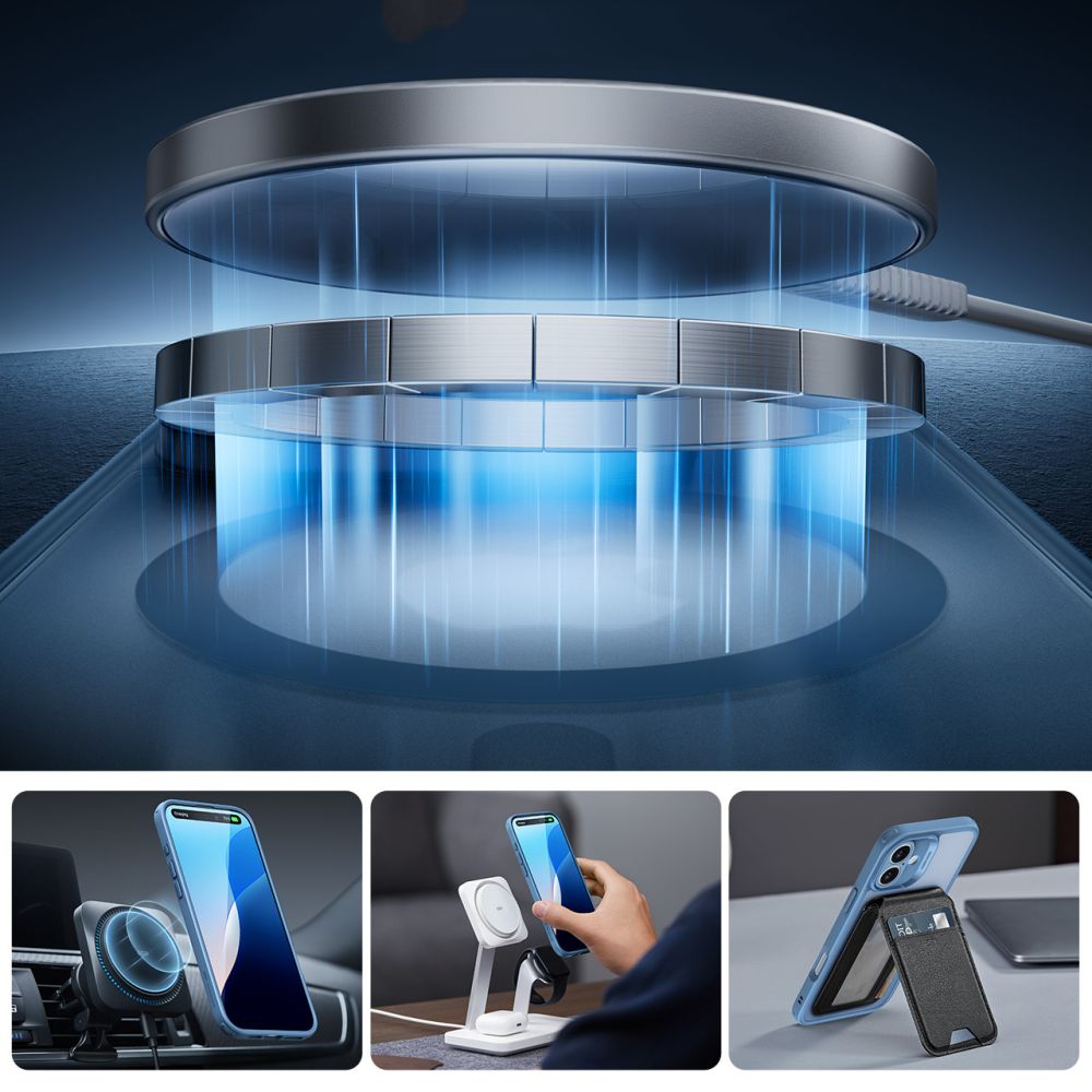 Coque iPhone 16 MagSafe ESR Classic Pro – Bleu Givré