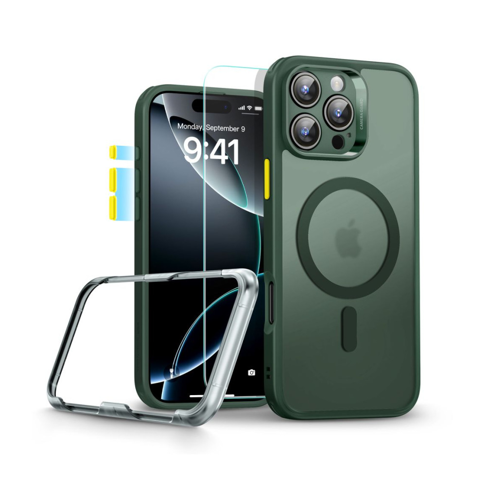 Coque iPhone 16 Pro MagSafe ESR Classic Pro – Vert Givré