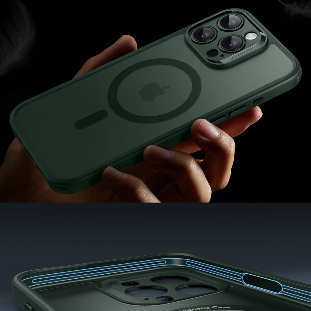 Coque iPhone 16 Pro MagSafe ESR Classic Pro – Vert Givré