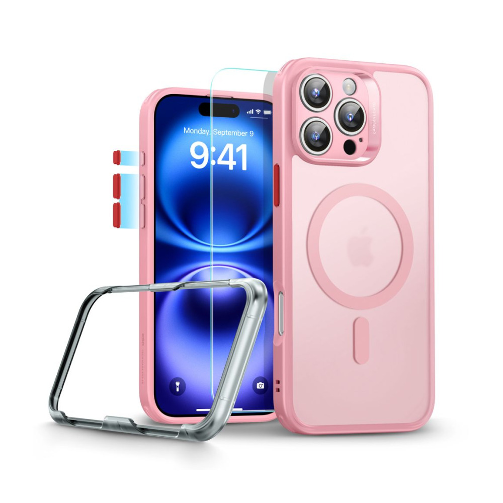 Coque iPhone 16 Pro Max MagSafe ESR Classic Pro – Rose Givré