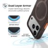 Coque iPhone 17 Pro brune et orange MagSafe Presidio Lux Grip Speck