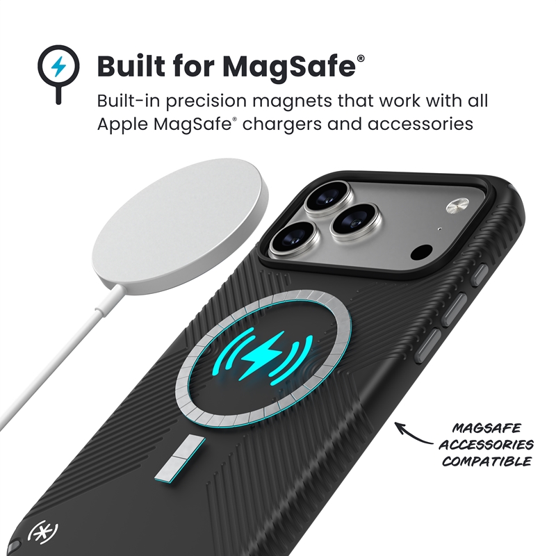 Coque iPhone 17 Pro Max noire grise blanche MagSafe Presidio2 Grip Speck