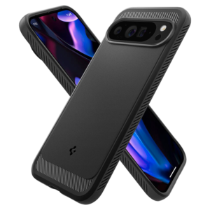 Coque Rugged Armor Spigen pour Google Pixel 9 Pro XL Noir mat