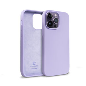 Coque en silicone liquide Crong pour iPhone 14 Pro Max violet - case-minute