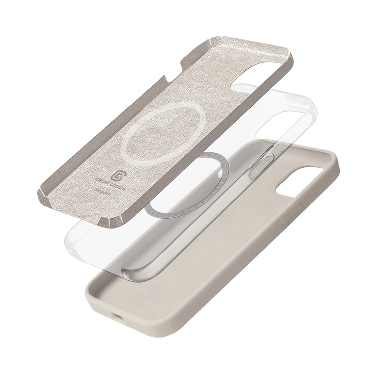 Coque MagSafe Crong pour iPhone 14 Plus couleur pierre - case-minute