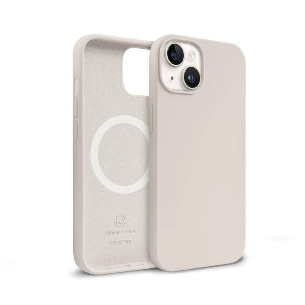 Coque MagSafe Crong pour iPhone 14 Plus couleur pierre - case-minute