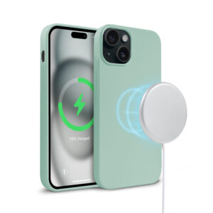 Coque MagSafe Crong pour iPhone 15 menthe - case-minute