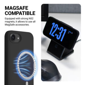 Coque noire MagSafe Crong pour iPhone 16e - case-minute