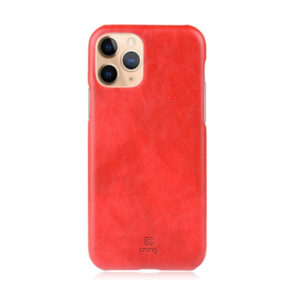 Coque en cuir rouge ESSENTIAL Crong pour iPhone 11 Pro Max - case-minute