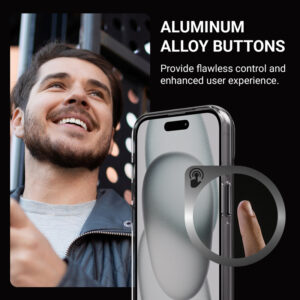 Coque Crong transparente et MagSafe pour iPhone 15 MagSafe noir - case-minute