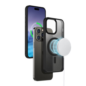 Coque Hybrid Frost MagSafe noir pour iPhone 15 - case-minute