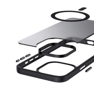 Coque Hybrid Frost MagSafe noir pour iPhone 15 - case-minute