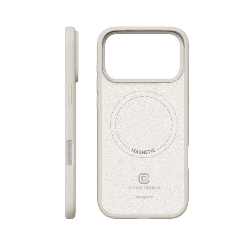 Coque MagSafe Crong pour iPhone 17 Pro Max beige pierre - case-minute