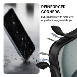 Coque Crong Hybrid Frost MagSafe pour iPhone 16 noire - case-minute