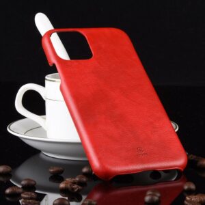 Coque en cuir rouge ESSENTIAL Crong pour iPhone 11 Pro Max - case-minute