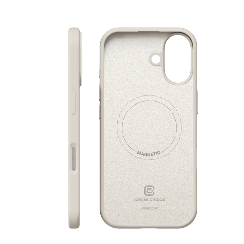 Coque MagSafe Crong pour iPhone 17 beige pierre - case-minute