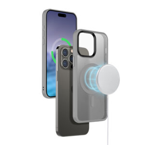 Coque Hybrid Frost MagSafe grise pour iPhone 15 Pro - case-minute