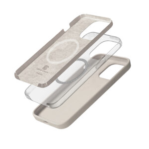 Coque MagSafe Crong pour iPhone 15 Pro Stone Beige - case-minute