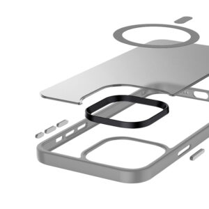 Coque Hybrid Frost MagSafe grise pour iPhone 15 Pro - case-minute