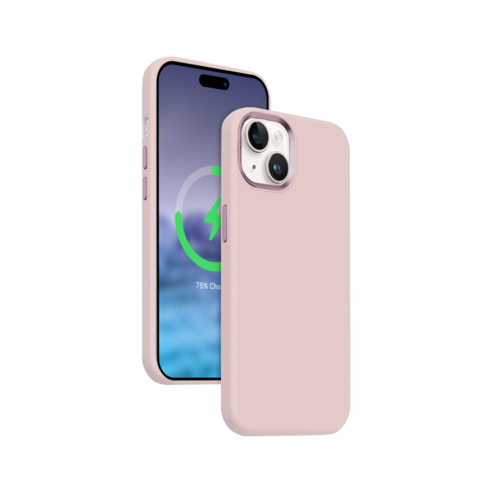 Coque rose MagSafe Crong LUX pour iPhone 15 - case-minute
