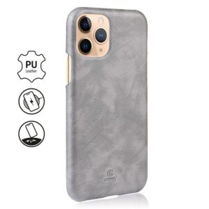 Coque en cuir gris ESSENTIAL Crong pour iPhone 11 Pro - case-minute