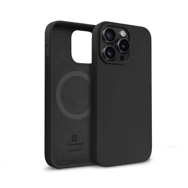 coque magsafe crong pour iphone 15 pro noir - case-minute