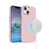 Coque rose MagSafe Crong LUX pour iPhone 15 - case-minute