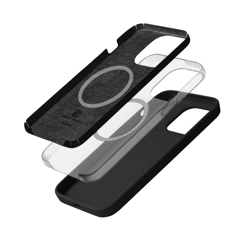 coque magsafe crong pour iphone 15 pro noir - case-minute
