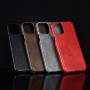 Coque en cuir gris ESSENTIAL Crong pour iPhone 11 Pro Max - case-minute