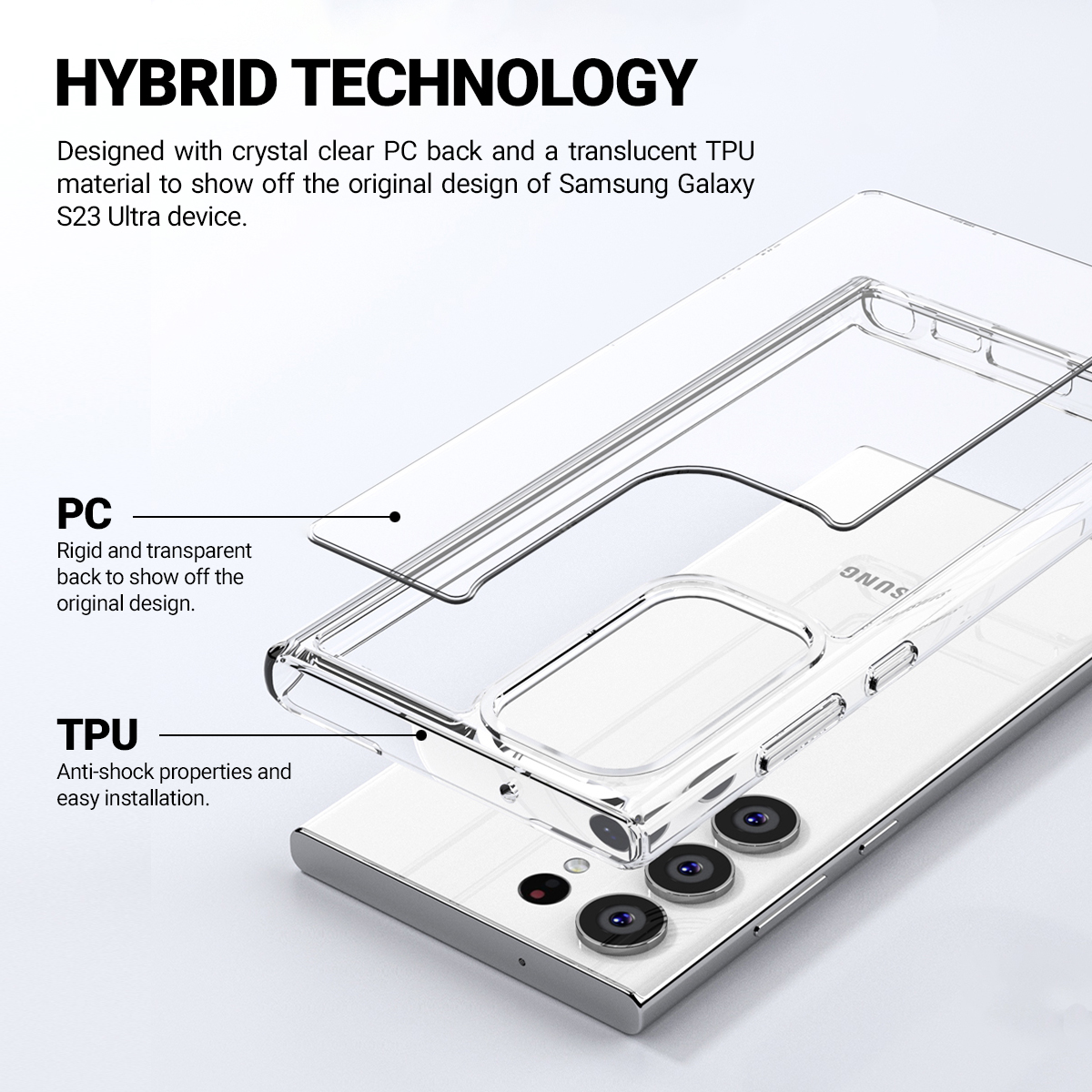 Coque de protection transparente Crong pour Samsung Galaxy S23 Ultra - case-minute
