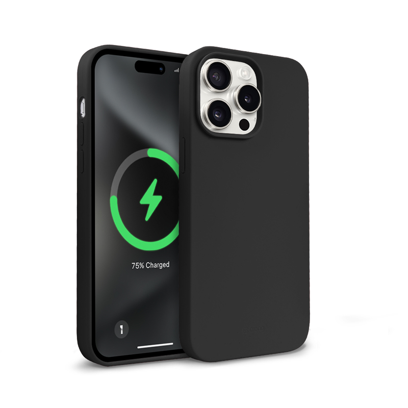 coque magsafe crong pour iphone 15 pro noir - case-minute