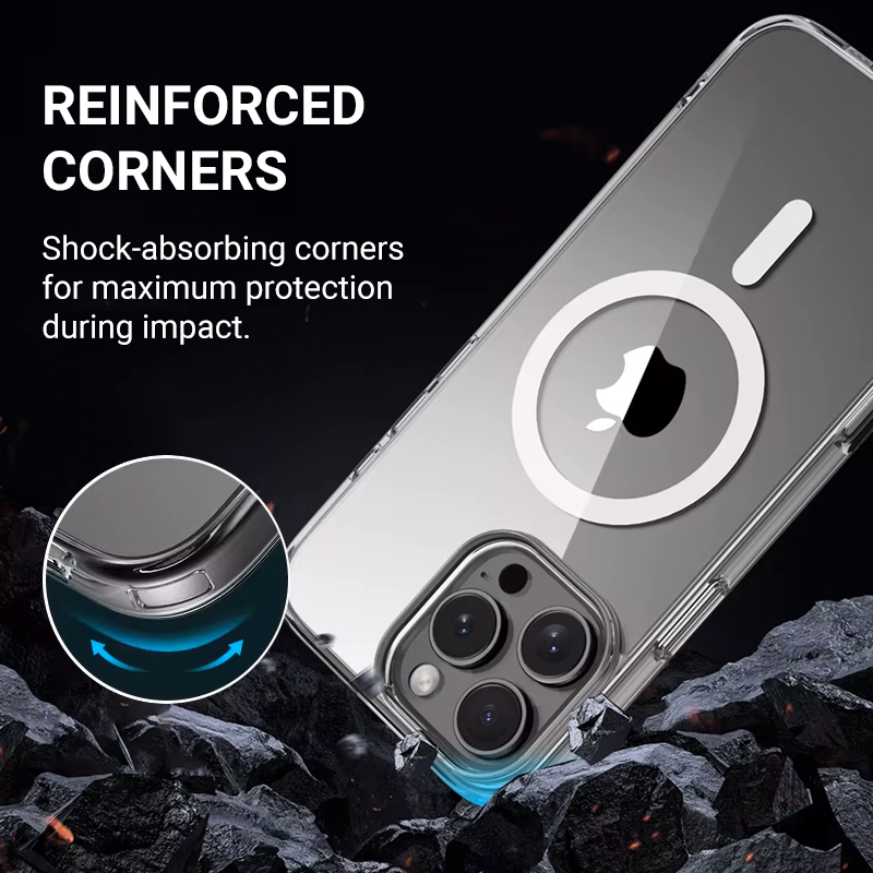 Coque MagSafe Crong fine et transparente pour iPhone 16 Pro - case-minute