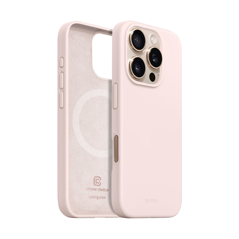 Coque MagSafe Crong pour iPhone 16 Pro rose pâle - case-minute