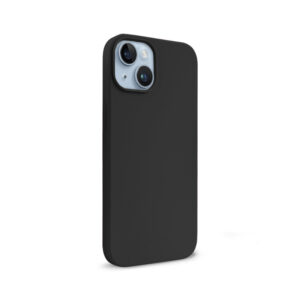 Coque en silicone liquide Crong pour iPhone 14 / 13 noir - case-minute