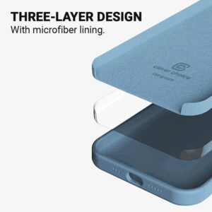 Coque en silicone liquide Crong pour iPhone 13 Pro Max bleu ciel - case-minute