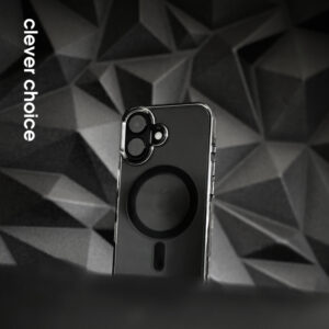 Coque Crong transparente et MagSafe pour iPhone 15 MagSafe noir - case-minute