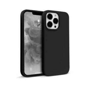 Coque en silicone liquide Crong pour iPhone 13 Pro noir - case-minute