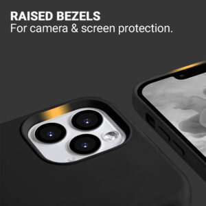 Coque en silicone liquide Crong pour iPhone 13 Pro noir - case-minute