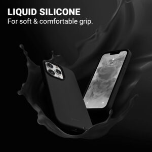 Coque en silicone liquide Crong pour iPhone 13 Pro noir - case-minute