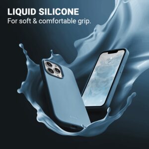 Coque en silicone liquide Crong pour iPhone 13 Pro Max bleu ciel - case-minute