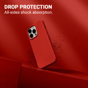 Coque en silicone liquide Crong pour iPhone 13 Pro rouge - case-minute