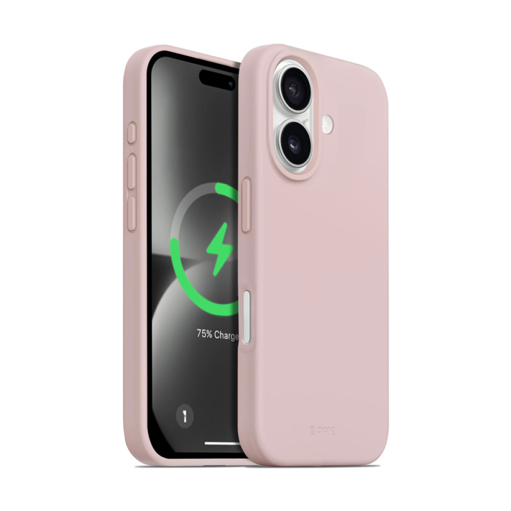 Coque MagSafe Crong pour iPhone 16 rose poudré - case-minute