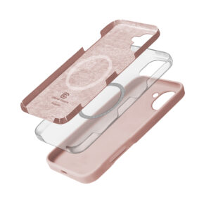 Coque MagSafe Crong pour iPhone 16 rose poudré - case-minute