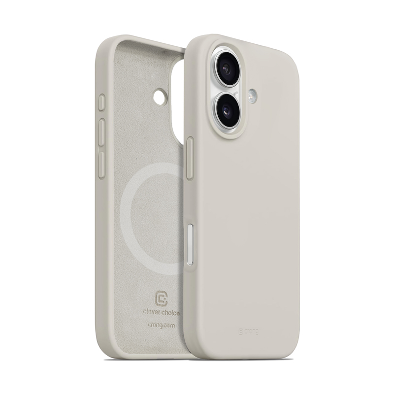 Coque MagSafe Crong pour iPhone 16 beige pierre - case-minute