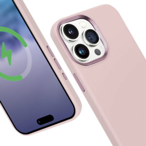 Coque MagSafe Crong LUX pour iPhone 15 Pro rose - case-minute